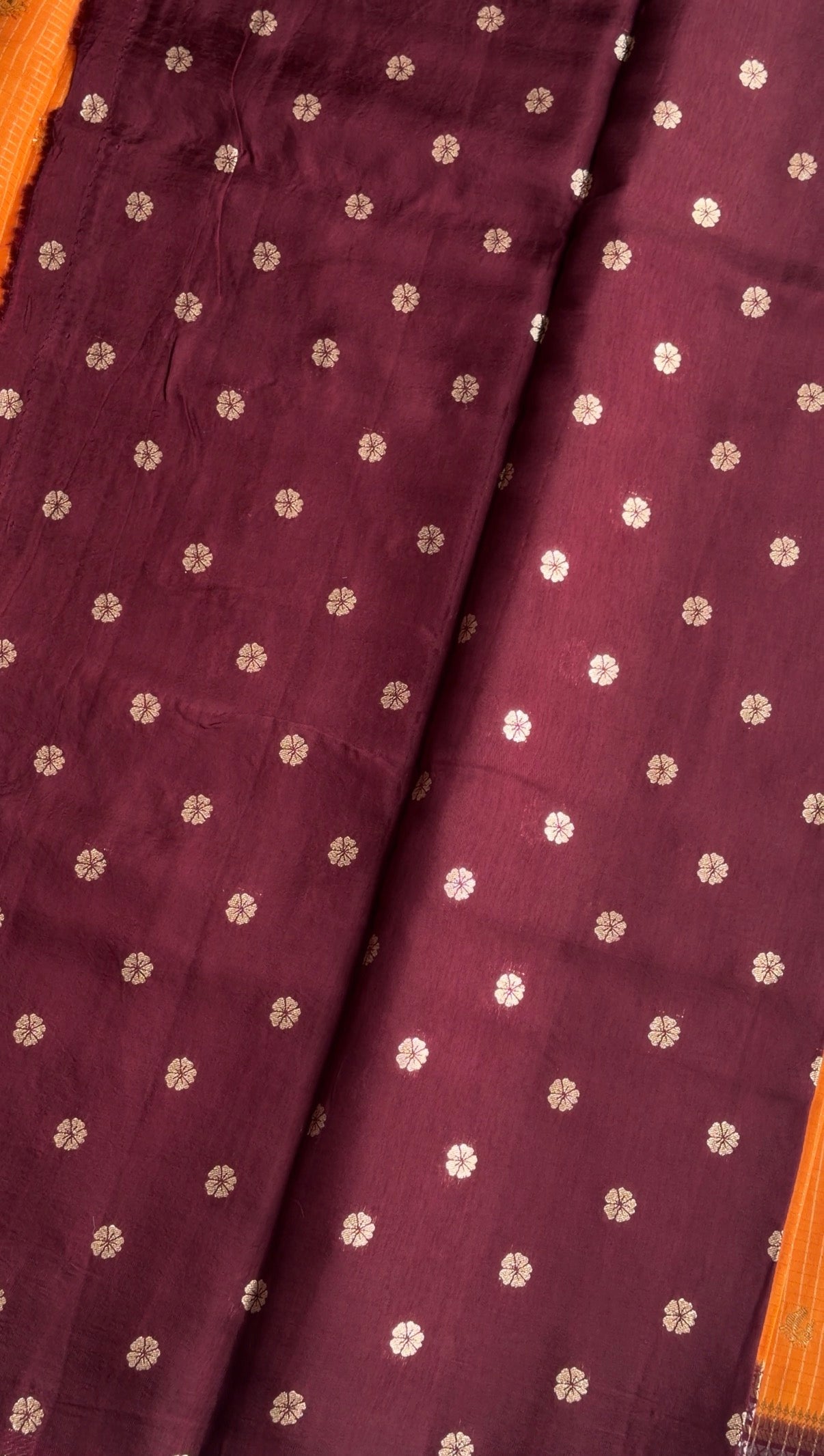 Art Silk Checks (Mustard with Brown) - TN398