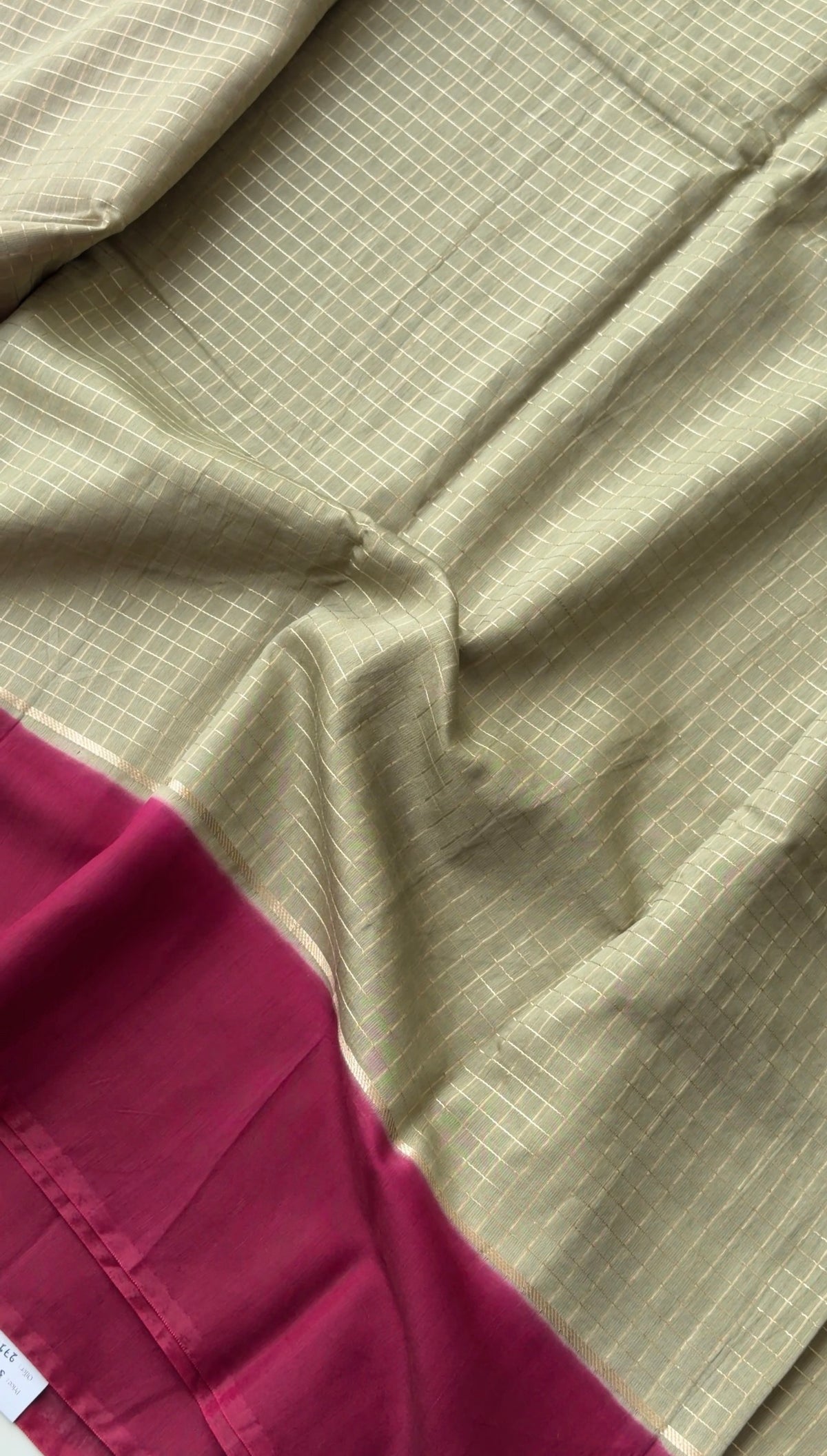 Art silk checks (Sage green) - TN416