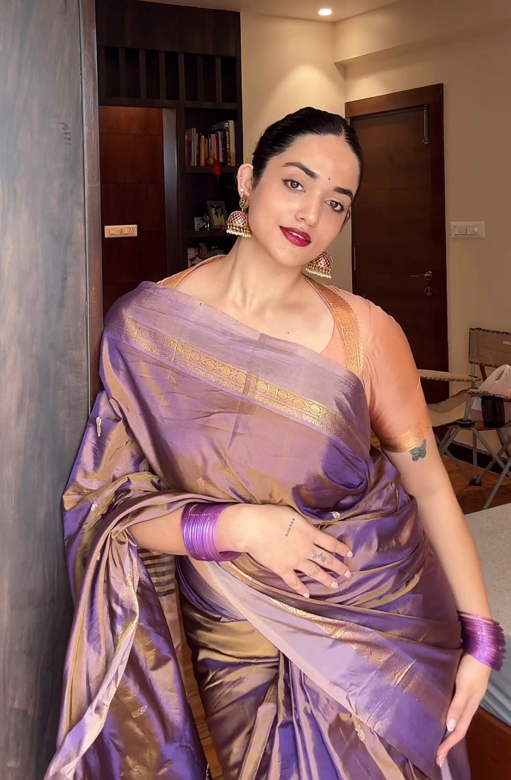 Chinnalampattu saree (Dual tone - Amethyst) - TN384