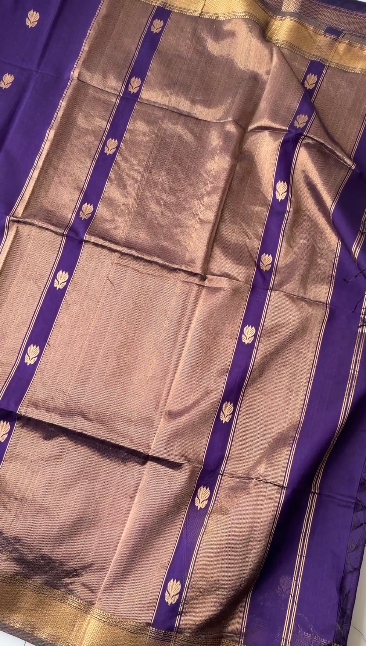 Handloom Maheshwari Silk Cotton (Royal Purple) - TN418