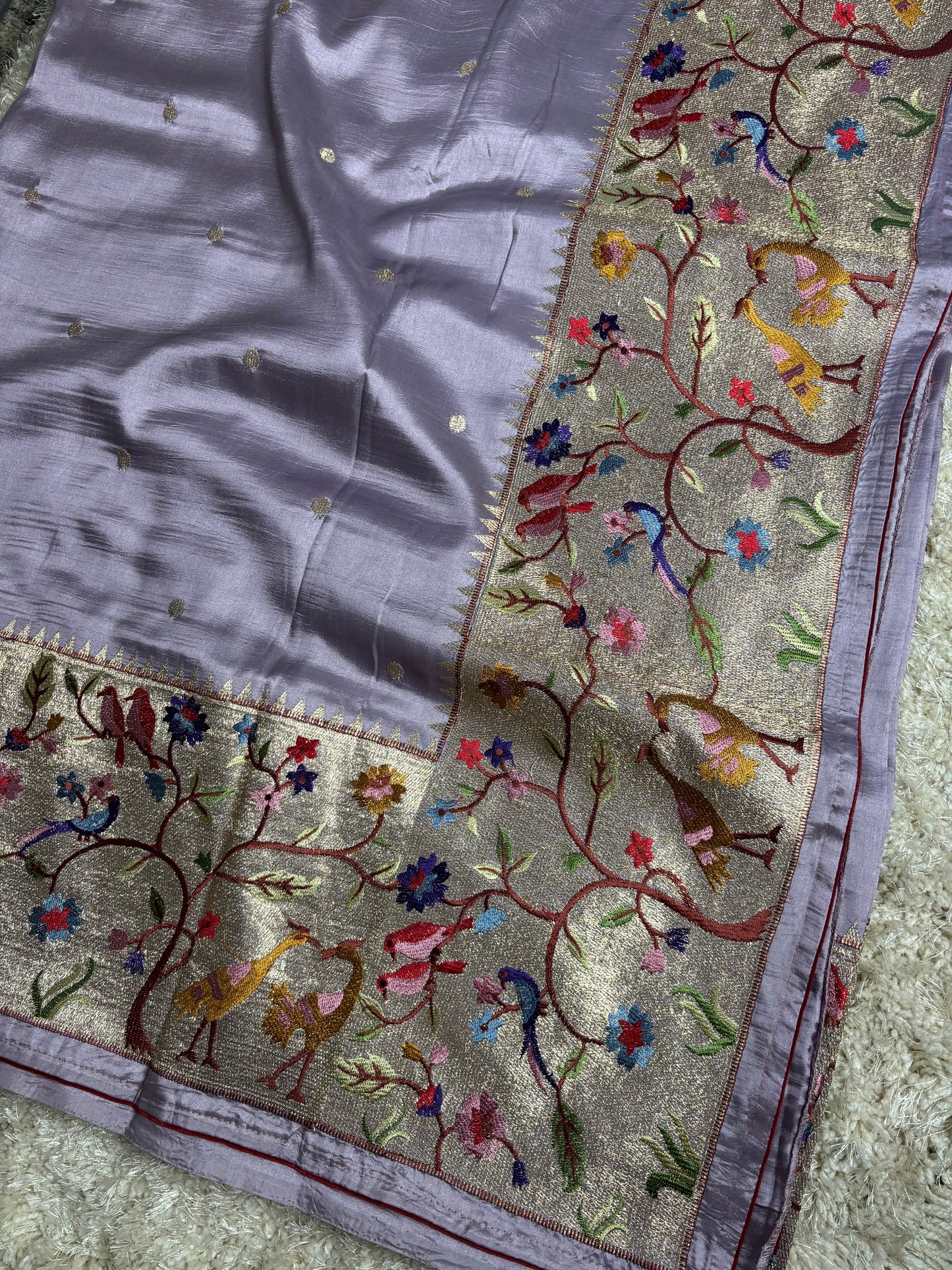 SILK BLEND SAREE : LAVENDER - TN007