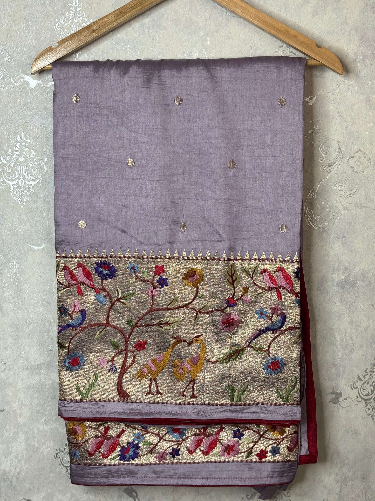 SILK BLEND SAREE : LAVENDER - TN007