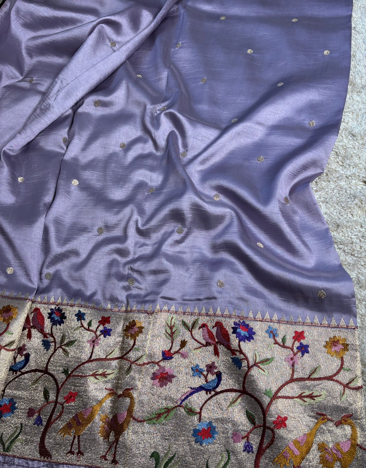 SILK BLEND SAREE : LAVENDER - TN007