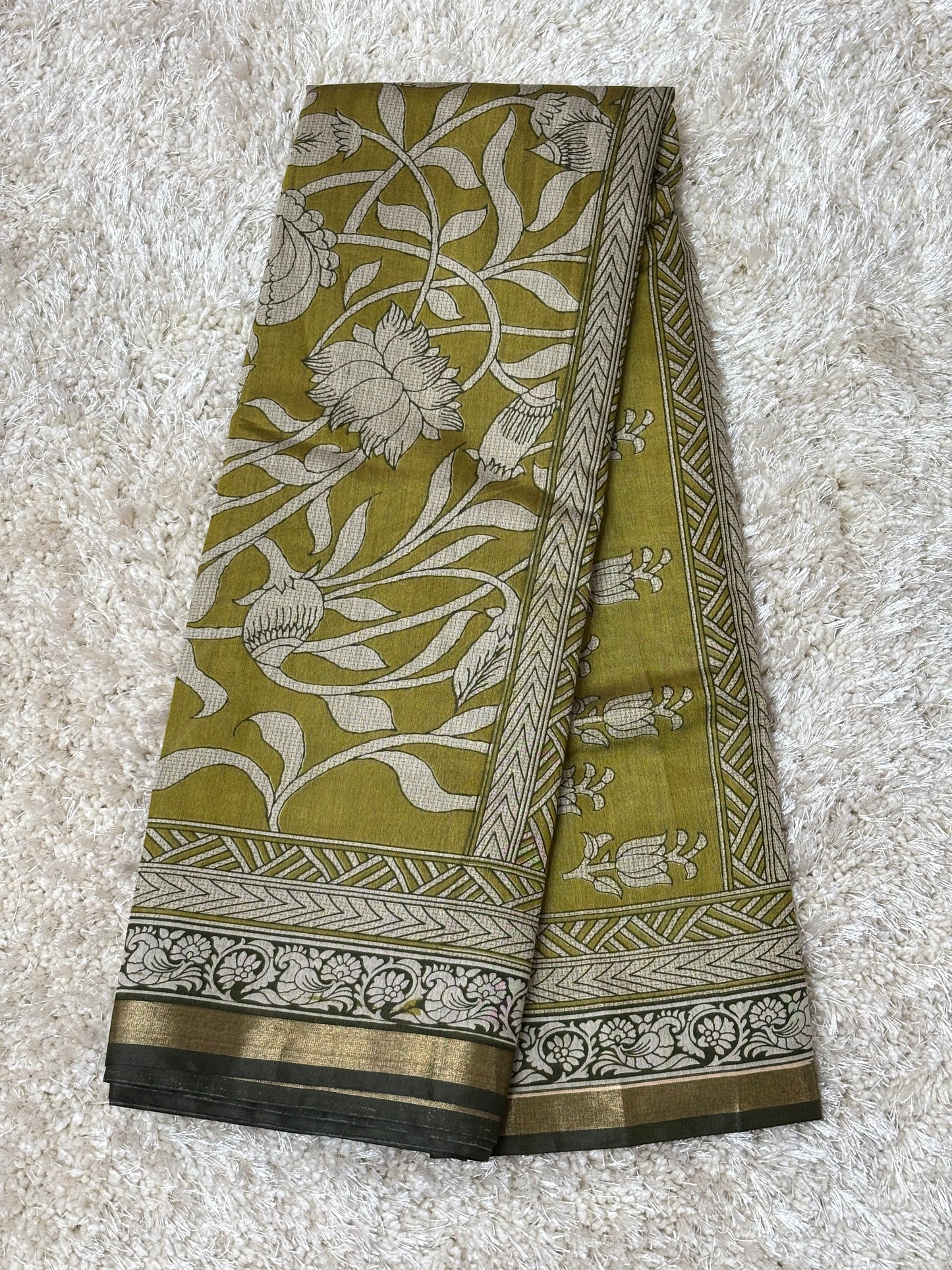 Mashru Silk : Mehendi Green - TN035