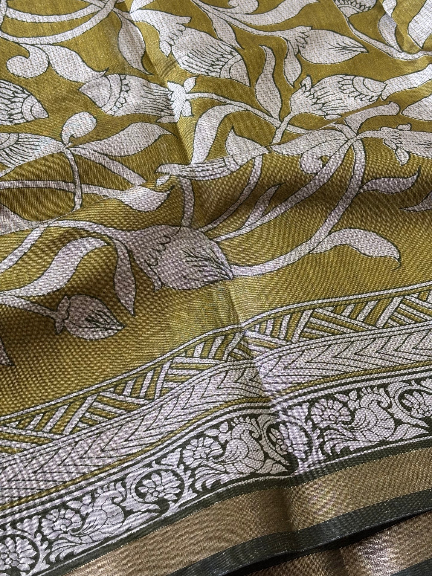 Mashru Silk : Mehendi Green - TN035