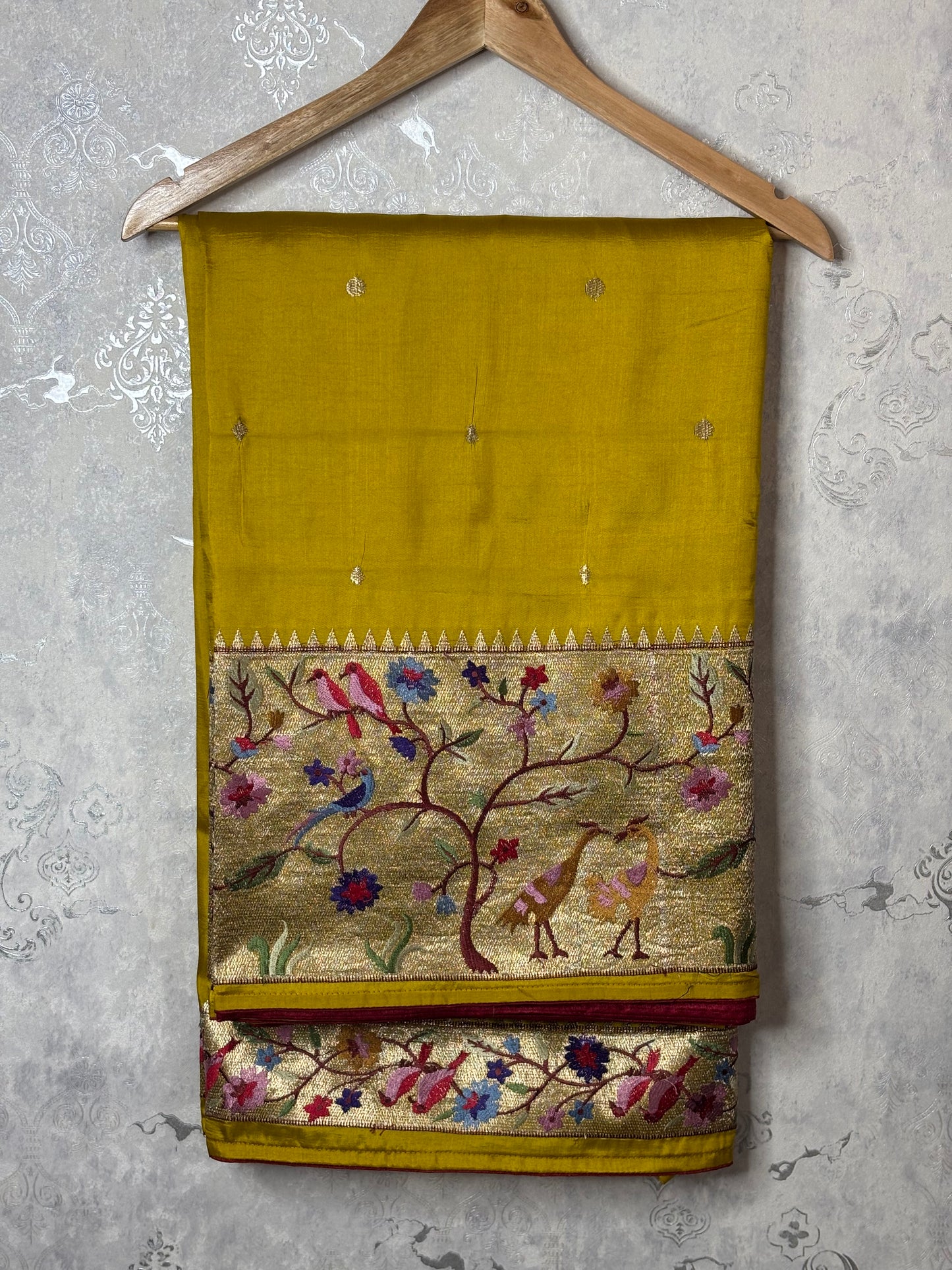 SILK BLEND SAREE : MUSTARD YELLOW - TN010