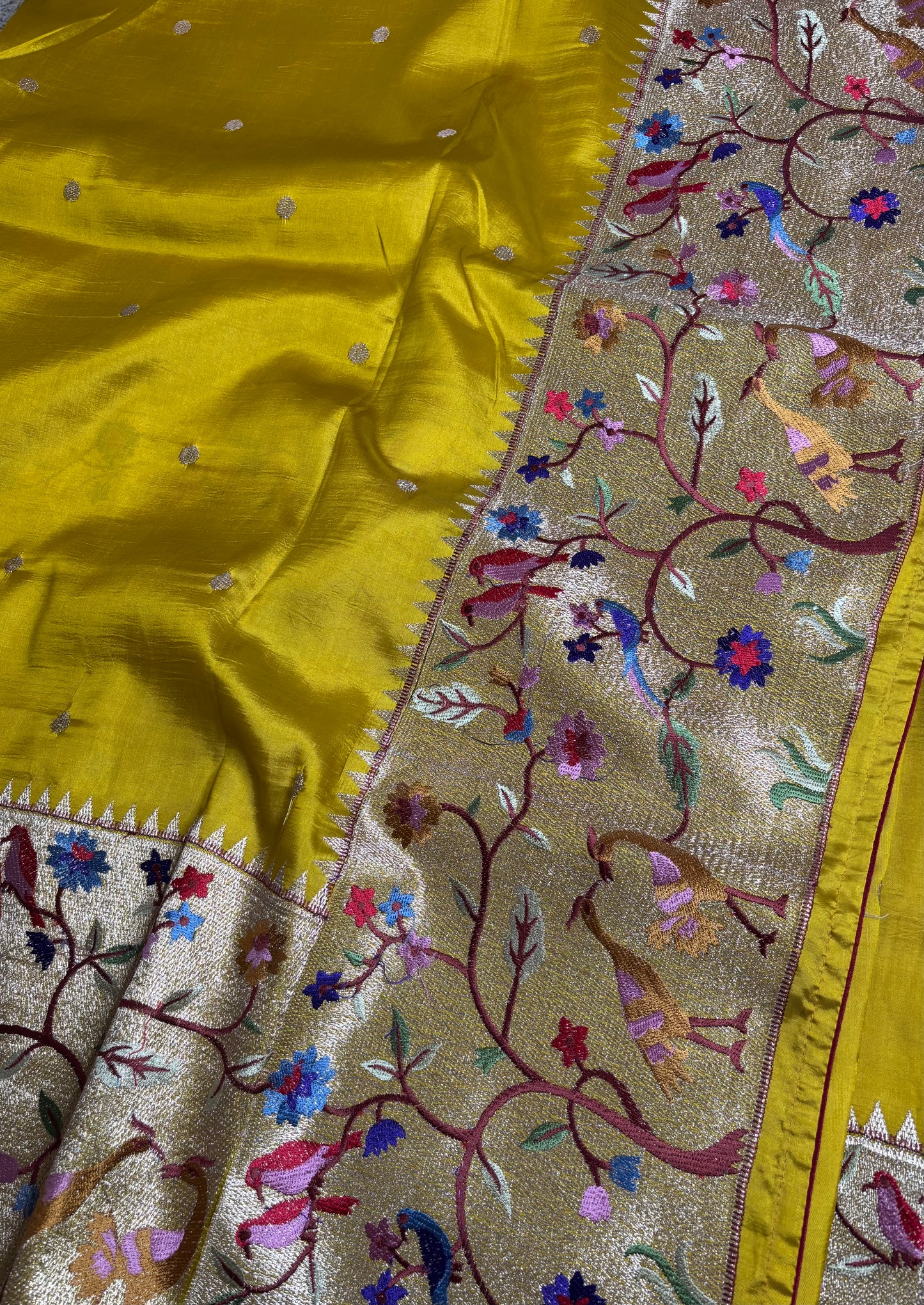 SILK BLEND SAREE : MUSTARD YELLOW - TN010