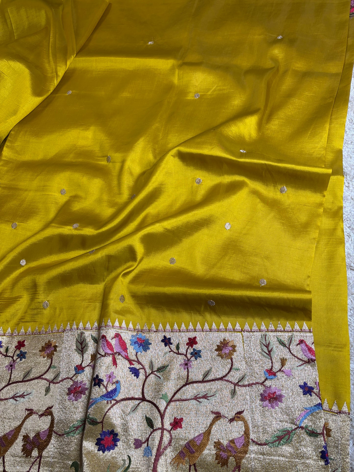 SILK BLEND SAREE : MUSTARD YELLOW - TN010