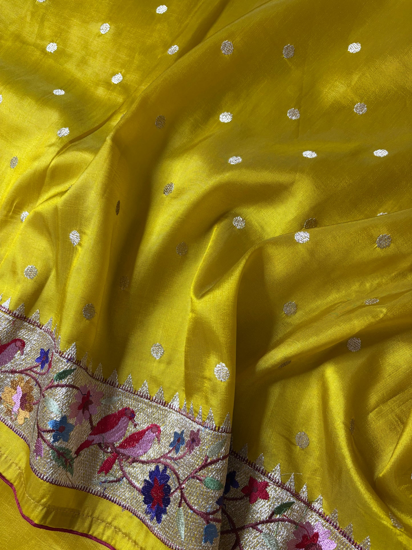 SILK BLEND SAREE : MUSTARD YELLOW - TN010