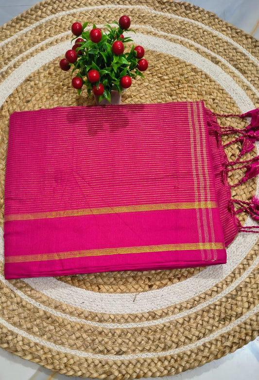 Khadi Cotton all over zari stripe work - TN176