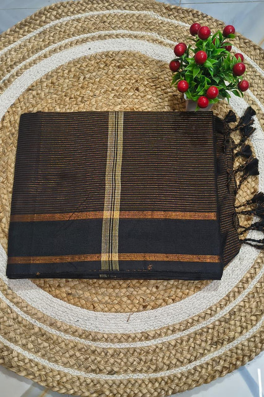 Khadi Cotton all over zari stripe work - TN172