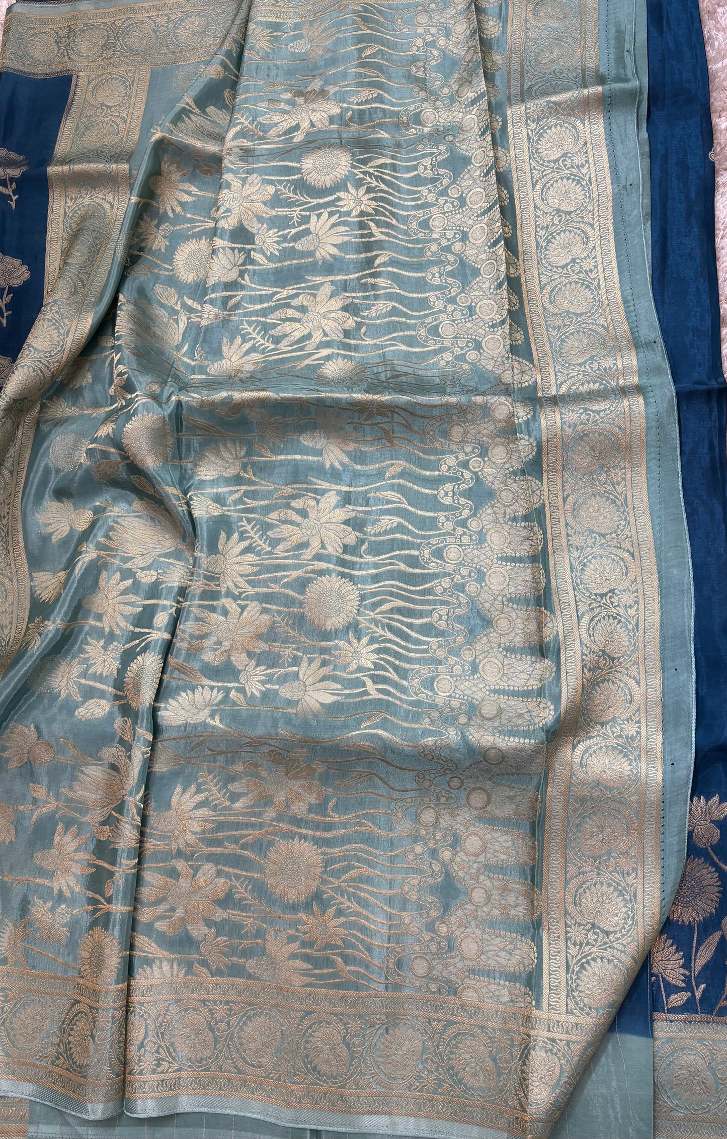 BANARASI SILK : TEAL BLUE - TN005
