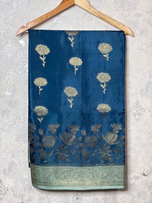 BANARASI SILK : TEAL BLUE - TN005