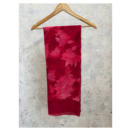 Georgette Saree : Red - TN131