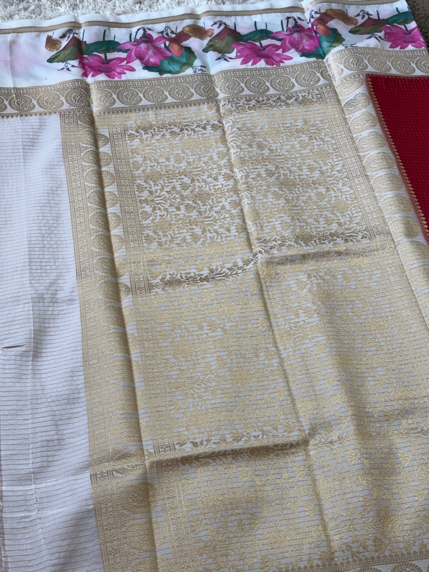 Semi Mysore Silk Checks : Pink - TN076