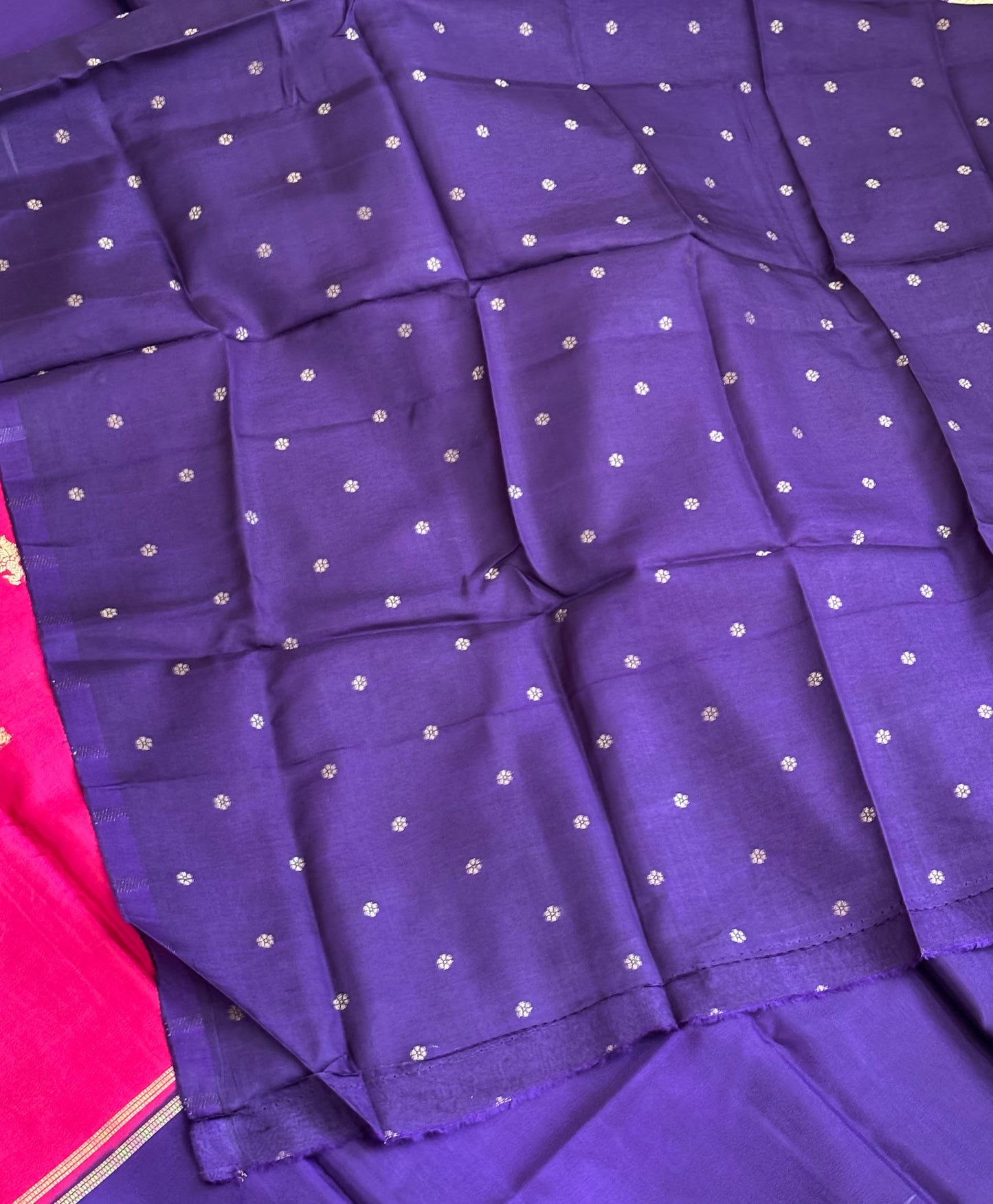 Semi Mysore Silk : Pink & Violet - TN079