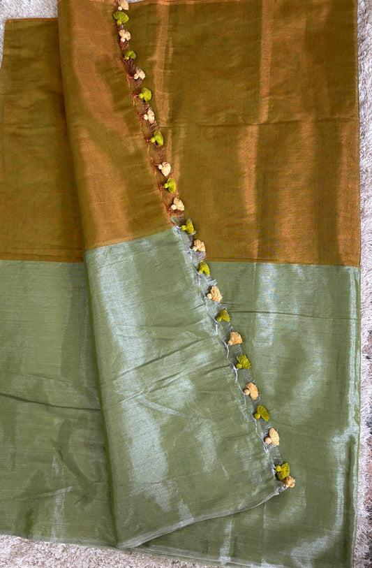 Dual Tone Tissue Saree - TN015